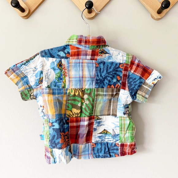 Vintage TCP Hawaiian Patchwork Madras Shirt | 3-6 Mos - Picture 3 of 4